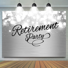 Lofaris Glitter And Silver Happy Retirement Party Backdrop