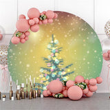 Load image into Gallery viewer, Lofaris Glitter And Snowy Merry Christmas Tree Circle Backdrop