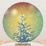 Load image into Gallery viewer, Lofaris Glitter And Snowy Merry Christmas Tree Circle Backdrop