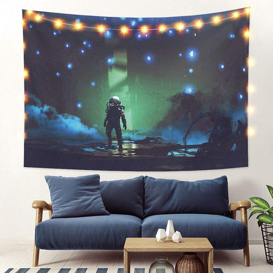 Lofaris Glitter Astronaut Funny Trippy Art Decor Wall Tapestry