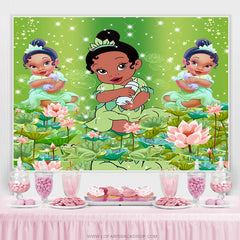 Lofaris Glitter Baby Princess Green Backdrop For Shower