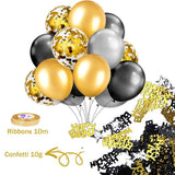 Load image into Gallery viewer, Lofaris Glitter Black Gold Balloons Party Decoration for Birthday