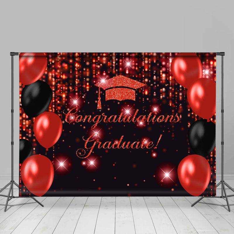 Lofaris Glitter Bokeh Balloon Congratulation Grad Backdrop