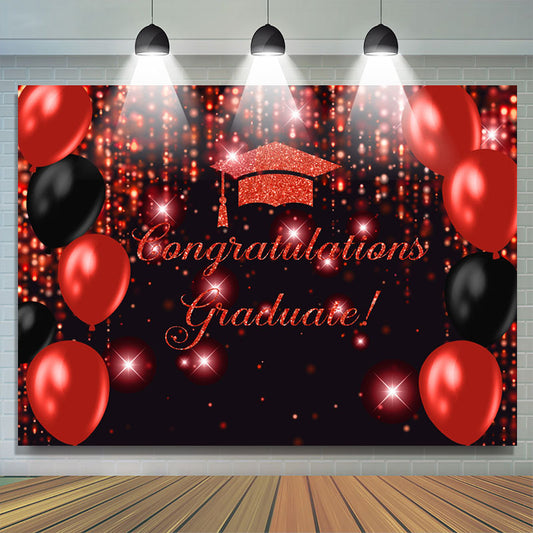 Lofaris Glitter Bokeh Balloon Congratulation Grad Backdrop