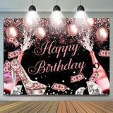 Load image into Gallery viewer, Lofaris Glitter Bokeh Champagne And Balloon Birthday Backdrop