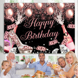 Load image into Gallery viewer, Lofaris Glitter Bokeh Champagne And Balloon Birthday Backdrop
