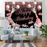 Load image into Gallery viewer, Lofaris Glitter Bokeh Champagne And Balloon Birthday Backdrop