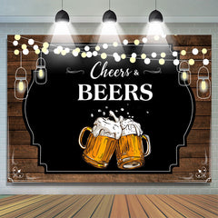 Lofaris Glitter Bokeh Cheers And Beers Housewarming Backdrop