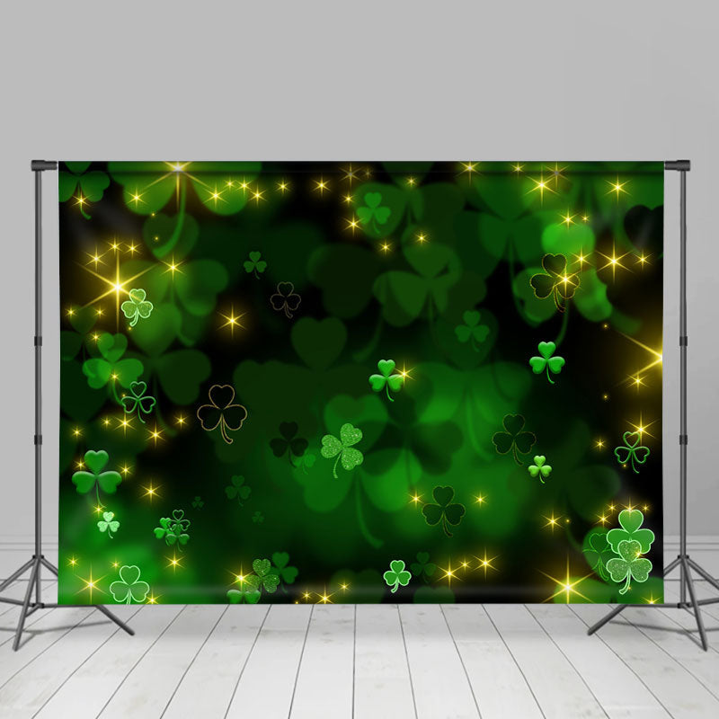 Lofaris Glitter Bokeh Green Black St.Patrick’S Day Backdrop