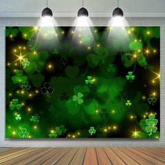 Lofaris Glitter Bokeh Green Black St.Patrick’S Day Backdrop