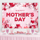Load image into Gallery viewer, Lofaris Glitter Bokeh Heart Flowers Happy Mothers Day Backdrop