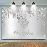 Load image into Gallery viewer, Lofaris Glitter Bokeh On Baby Lovely Feet Shower Backdrop