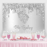 Load image into Gallery viewer, Lofaris Glitter Bokeh On Baby Lovely Feet Shower Backdrop