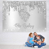 Load image into Gallery viewer, Lofaris Glitter Bokeh On Baby Lovely Feet Shower Backdrop