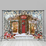 Load image into Gallery viewer, Lofaris Glitter Bokeh Wooden House Christmas Gift Winter Backdrop