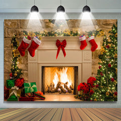 Lofaris Glitter Bright Christmas Tree And Closet Backdorps