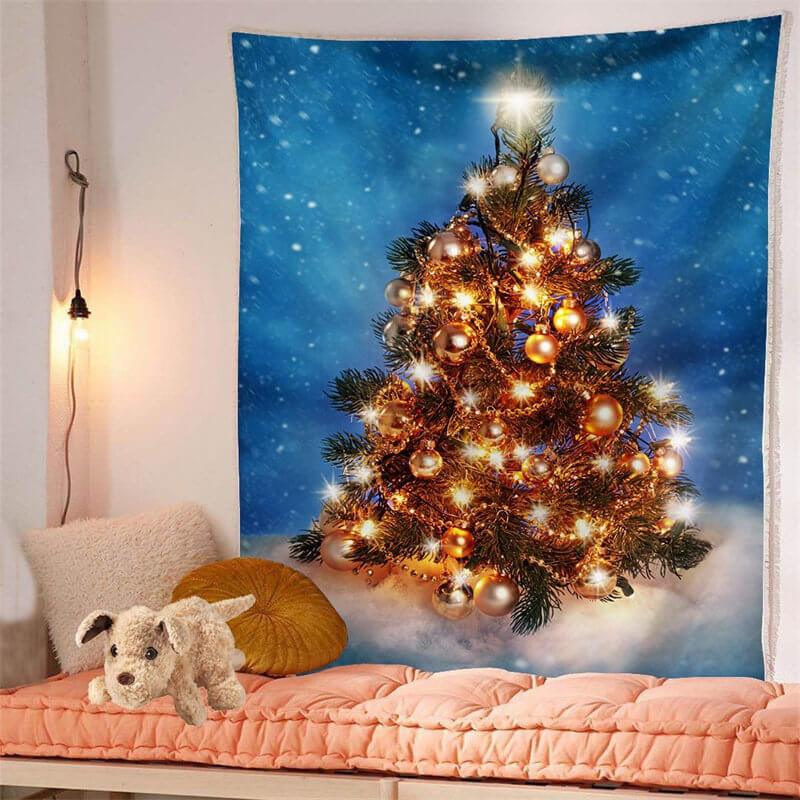 Lofaris Glitter Christmas Galaxy Holiday Abstract Wall Tapestry
