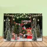 Load image into Gallery viewer, Lofaris Glitter Christmas Tree Forest Hot Cocoa Backdrop