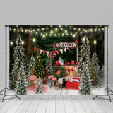 Load image into Gallery viewer, Lofaris Glitter Christmas Tree Forest Hot Cocoa Backdrop