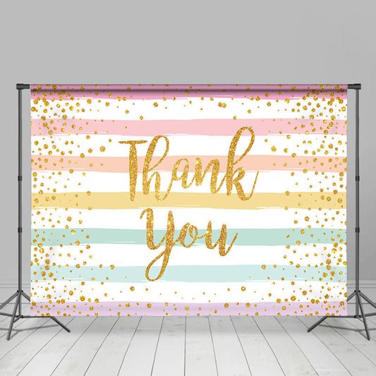 Lofaris Glitter Colorful Stripes Thank You Mother Backdrop