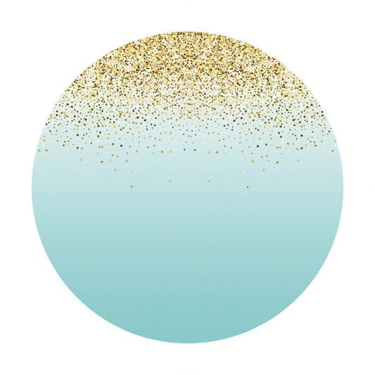 Lofaris Glitter Dots And Blue Themed Round Birthday Backdrop