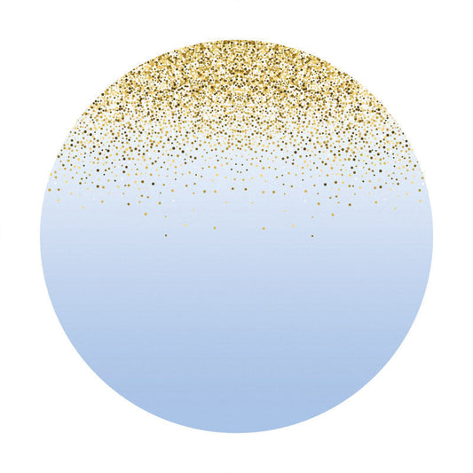 Lofaris Glitter Dots And Dark Blue Circle Birthday Backdrop