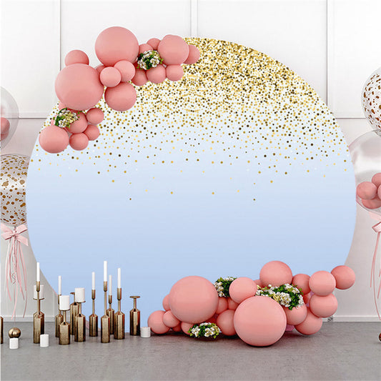 Lofaris Glitter Dots And Dark Blue Circle Birthday Backdrop