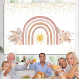 Load image into Gallery viewer, Lofaris Glitter Floral And Sun Baby Shower Backdrop For Girl