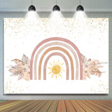 Load image into Gallery viewer, Lofaris Glitter Floral And Sun Baby Shower Backdrop For Girl