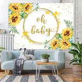 Load image into Gallery viewer, Lofaris Glitter Floral Oh Baby With Yellow Butterfly Backdrop