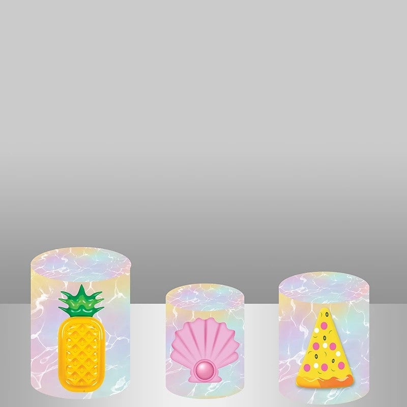 Lofaris Glitter Fruit Themed Backdrop Cake Table Cover Kit