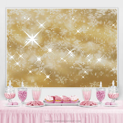 Lofaris Glitter Golden Bokeh Happy Birthday Themed Backdrop