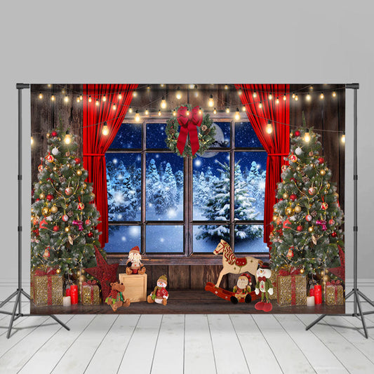 Lofaris Glitter Light And Tree Christmas Backdrop for Winter