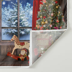 Lofaris Glitter Light And Tree Christmas Backdrop for Winter