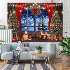 Lofaris Glitter Light And Tree Christmas Backdrop for Winter