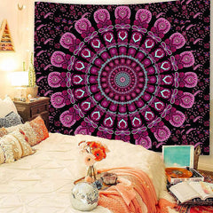 Lofaris Glitter Light Geometric Mandala Pattern Wall Tapestry