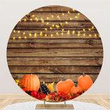 Load image into Gallery viewer, Lofaris Glitter Light Pumpkin Wood Birthday Circle Backdrop