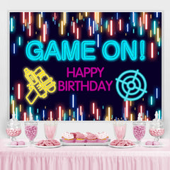 Lofaris Glitter Lights Game On Theme Happy Birthday Backdrop
