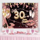 Load image into Gallery viewer, Lofaris Glitter Lips And Balloons Happy 30Th Birthday Backdrop