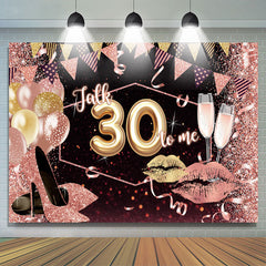 Lofaris Glitter Lips And Balloons Happy 30Th Birthday Backdrop