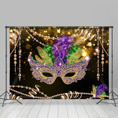 Lofaris Glitter Masquerade Carnaval Happy Holiday Backdrop