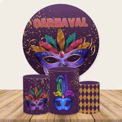 Lofaris Glitter Masquerade Carnaval Round Party Backdrop Kit