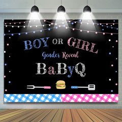 Lofaris Glitter Pink And Blue Gender Reveal Bbq Baby Shower
