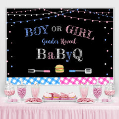 Lofaris Glitter Pink And Blue Gender Reveal Bbq Baby Shower