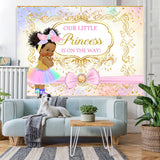 Load image into Gallery viewer, Lofaris Glitter Pink Bow Princess Baby Shower Backdrop For Girl