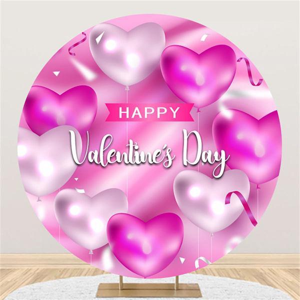 Lofaris Glitter Pink Round Happy Valentines Day For Party
