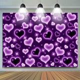 Load image into Gallery viewer, Lofaris Glitter Purple Heart Early 2000s Photo Backdrop for Birthday