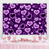 Load image into Gallery viewer, Lofaris Glitter Purple Heart Early 2000s Photo Backdrop for Birthday
