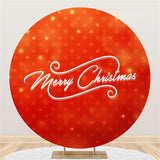 Load image into Gallery viewer, Lofaris Glitter Red Snowflake Merry Christmas Round Backdrop