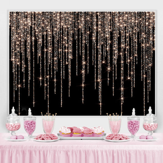 Lofaris Glitter Rose Gold Golden Black Birthday Background